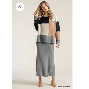Umgee Colorblock Sweater, NWT, S